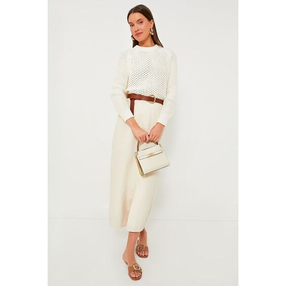 TUCKERNUCK Ivory Crochet Knit Annette Sweater Size L NWT Retail $198 Tuckernuck - Picture 6 of 8